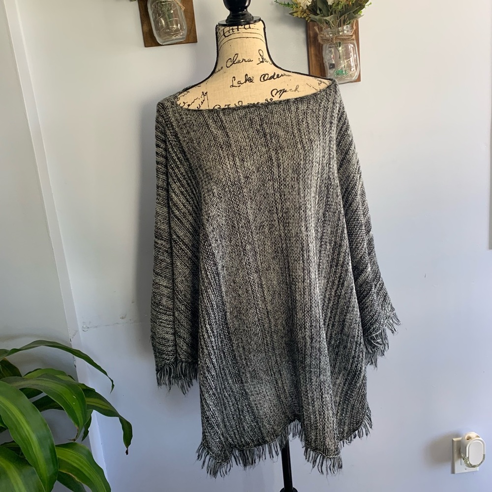 Do everything  in love Poncho Knitted fringe hem boho chic fall  winter‎